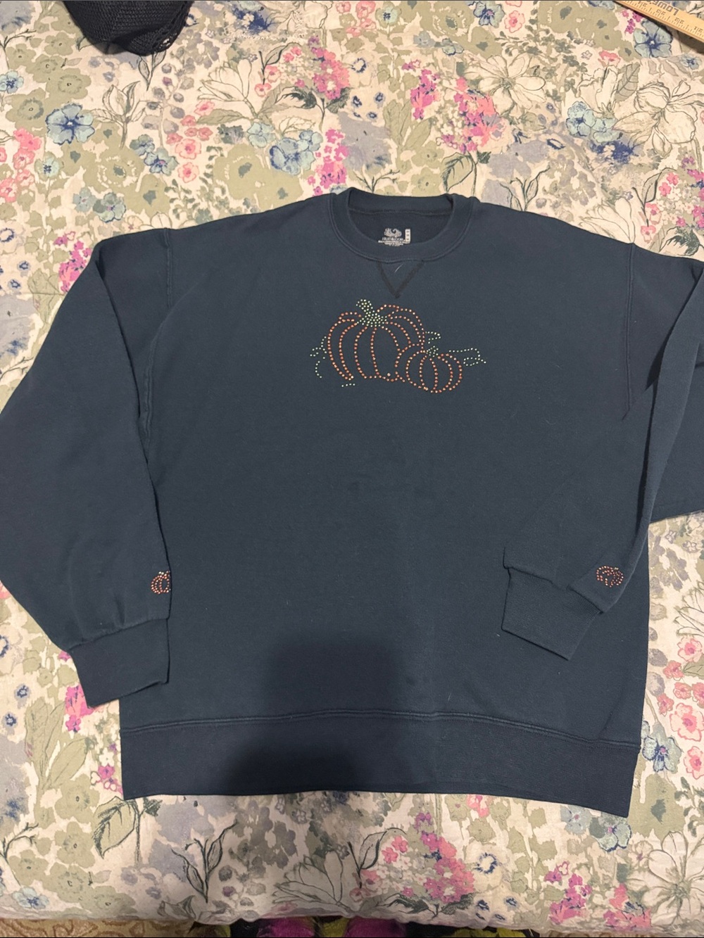 Fruit if the loon Pullover Sweater with Pumpkin Stud Design